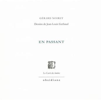 Couverture du livre « En passant » de Gerbaud Noiret aux éditions Obsidiane