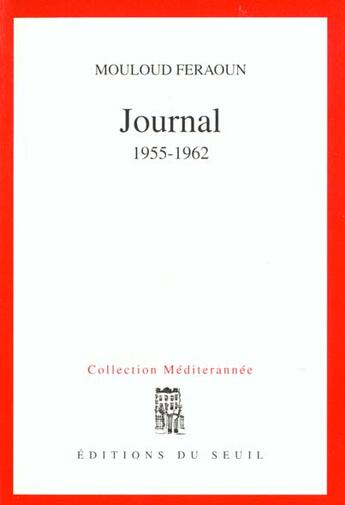 Couverture du livre « Journal (1955-1962) » de Mouloud Feraoun aux éditions Seuil