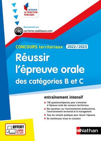 Couverture du livre « Réussir l'épreuve orale des catégories B et C (édition 2022/2023) » de Fabienne Geninasca et Celine Tatat aux éditions Nathan