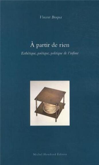 Couverture du livre « À partir de rien » de Vincent Broqua aux éditions Michel Houdiard