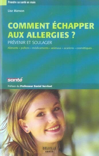 Couverture du livre « Comment echapper aux allergies ? » de Lise Manson aux éditions Delville