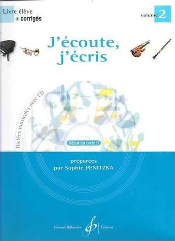 Couverture du livre « J'ecoute, j'ecris volume 2 » de  aux éditions Gerard Billaudot