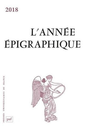 Couverture du livre « Annee epigraphique, vol. 2018 » de  aux éditions Puf