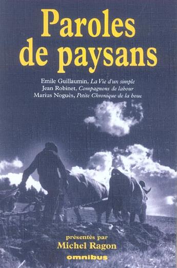 Couverture du livre « Paroles de paysans » de Collectif/Ragon aux éditions Omnibus