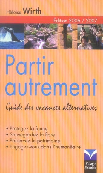 Couverture du livre « Partir autrement » de Heloise Wirth aux éditions Pearson