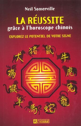 Couverture du livre « La reussite grace a l'horoscope chinois - explorez le potentiel de votre signe » de Somerville Neil aux éditions Editions De L'homme