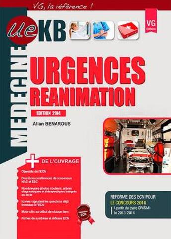 Couverture du livre « Ue Kb Urgences Reanimation » de K. Podrez S. Bravet aux éditions Vernazobres Grego