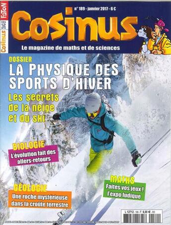 Couverture du livre « Cosinus n 189 la physique des sports d hiver janvier 2017 » de  aux éditions Cosinus