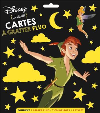 Couverture du livre « Les ateliers Disney : cartes à gratter fluo » de Disney aux éditions Disney Hachette