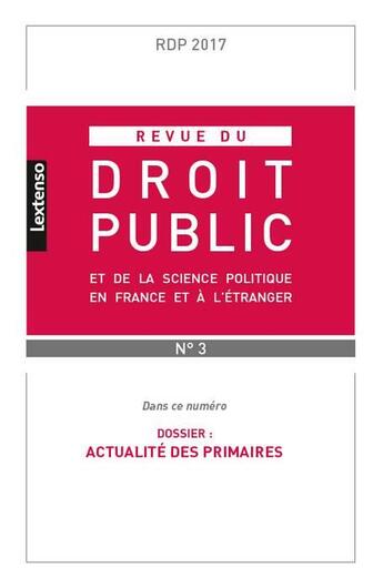 Couverture du livre « Revue du droit public et de la science politique en france et a l'etranger n 3-2 » de  aux éditions Lgdj