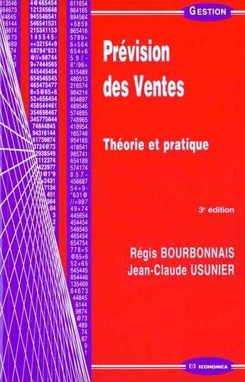 Couverture du livre « PREVISION DES VENTES » de Bourbonnais/Usunier aux éditions Economica