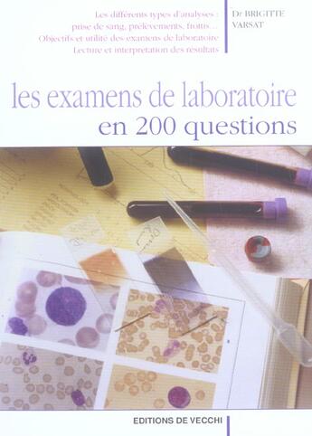 Couverture du livre « Examens de laboratoires en 200 questions (les) » de Varsa aux éditions De Vecchi