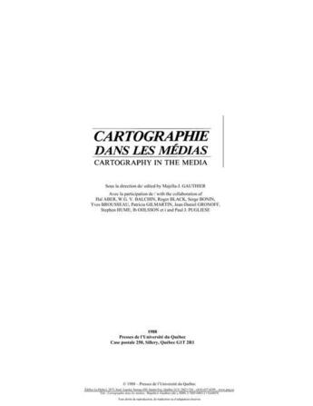 Couverture du livre « Cartographie dans les médias » de Majella-J. Gauthier aux éditions Pu De Quebec