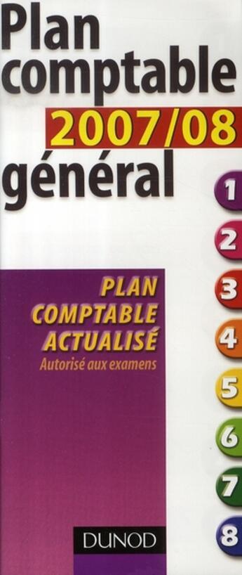 Couverture du livre « Plan comptable général (édition 2007-2008) » de Christian Raulet aux éditions Dunod