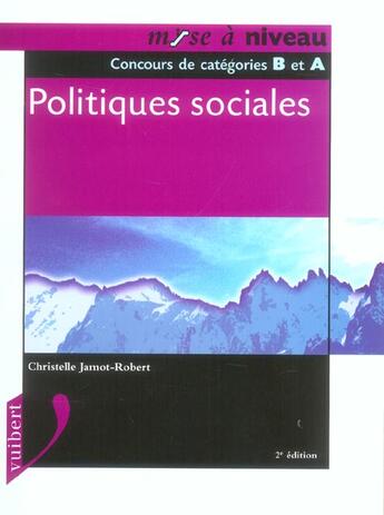 Couverture du livre « Politiques Sociales » de Christelle Jamot-Robert aux éditions Vuibert