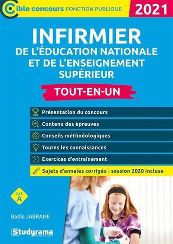 Couverture du livre « Infirmier de l'éducation nationale et de l'enseignement supérieur (édition 2021) » de Badia Jabrane aux éditions Studyrama