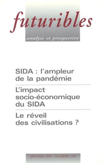 Couverture du livre « Futuribles N.194 » de Futuribles aux éditions Futuribles