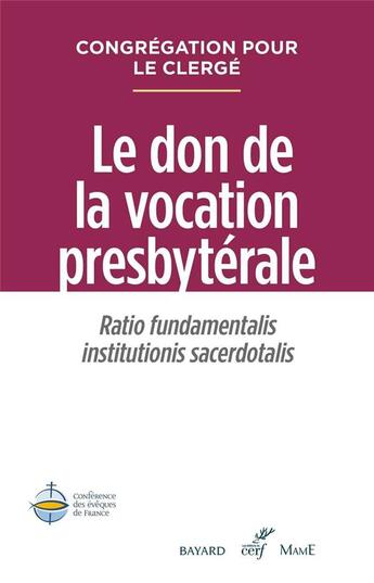 Couverture du livre « Le don de la vocation presbytérale » de  aux éditions Cerf