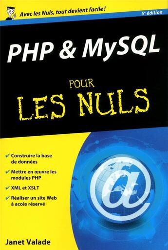 Couverture du livre « PHP et MySQL pour les nuls (5e édition) » de Janet Valade aux éditions First