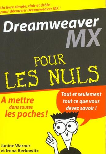 Couverture du livre « Dreamweaver mx » de Warner Janine et Ivonne Berkowitz aux éditions First Interactive