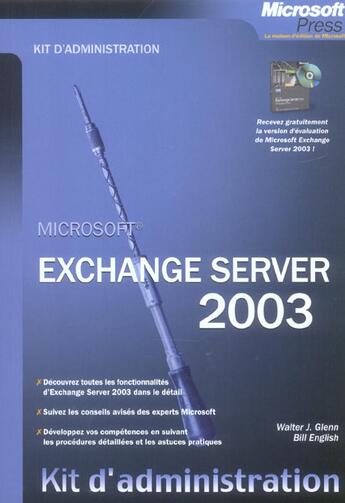 Couverture du livre « Microsoft Exchange Server  2003 » de J Walter Glenn aux éditions Microsoft Press