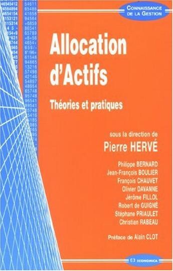 Couverture du livre « Allocation d'actifs » de Herve Pierre aux éditions Economica