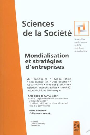 Couverture du livre « Mondialisation et strategie d entreprise » de  aux éditions Pu Du Midi