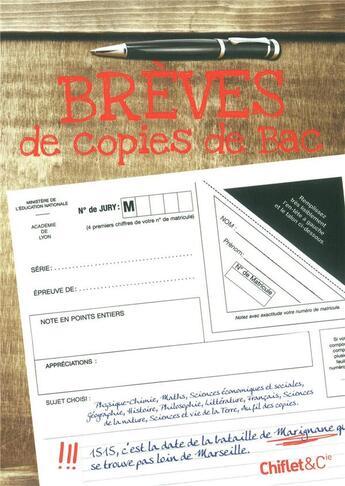 Couverture du livre « Brèves de copies du bac » de  aux éditions Chiflet