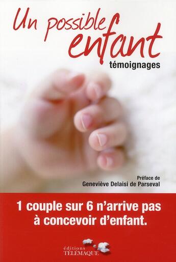 Couverture du livre « Un possible enfant » de  aux éditions Telemaque