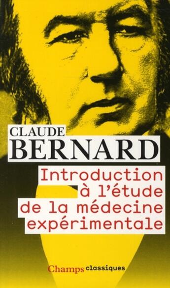 Couverture du livre « Introduction a l'etude de la medecine experimentale (ne 2008) » de Claude Bernard aux éditions Flammarion