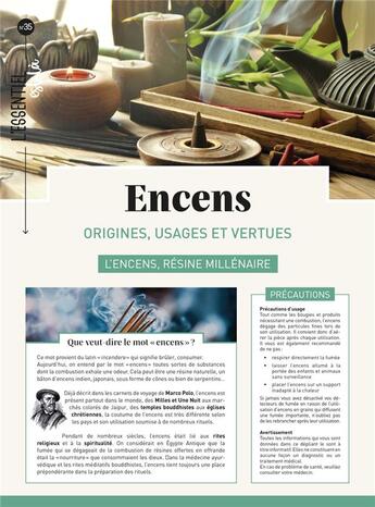 Couverture du livre « Encens : purifiez votre énergie » de  aux éditions Mercileslivres