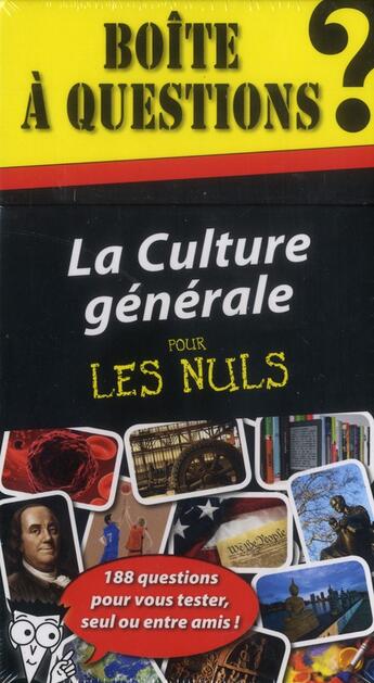 Couverture du livre « Boîte à questions ; culture générale pour les nuls » de  aux éditions First