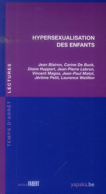 Couverture du livre « Hypersexualisation des enfants » de  aux éditions Fabert