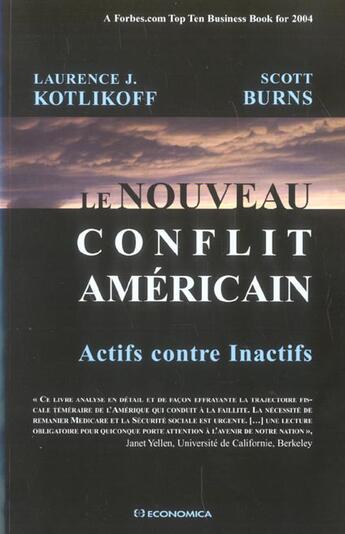 Couverture du livre « NOUVEAU CONFLIT AMERICAIN (LE) » de Burns/Kotlikoff aux éditions Economica