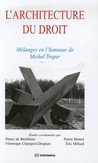 Couverture du livre « ARCHITECTURE DU DROIT (L') » de Michel Troper aux éditions Economica