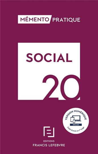 Couverture du livre « Mémento pratique : social (édition 2020) » de  aux éditions Lefebvre