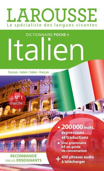 Couverture du livre « Dictionnaire Larousse poche + ; français-italien / italien-français » de  aux éditions Larousse