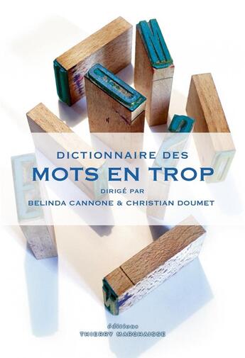 Couverture du livre « Dictionnaire des mots en trop » de Belinda Cannone et Christian Doumet aux éditions Thierry Marchaisse