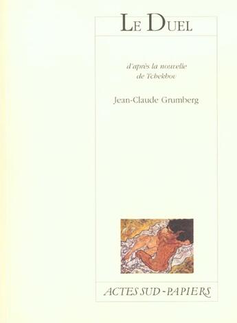 Couverture du livre « Le duel » de Jean-Claude Grumberg aux éditions Actes Sud