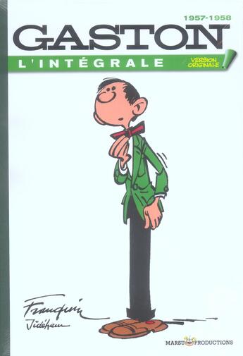 Couverture du livre « Gaston - version originale : Intégrale vol.1 : 1957-1958 » de Andre Franquin aux éditions Marsu Productions