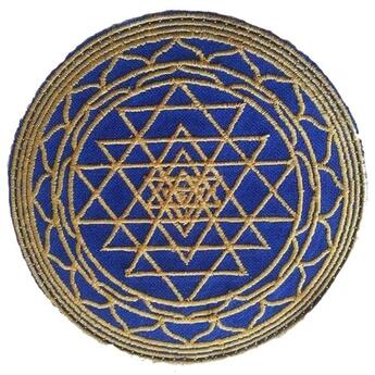 Couverture du livre « Patch broderie : shri yantra - bleu / dore » de  aux éditions Dg-exodif