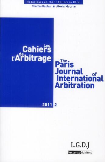 Couverture du livre « Les cahiers de l'arbitrage N.2 » de  aux éditions Lgdj