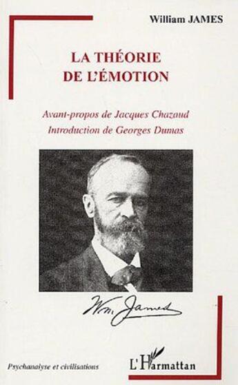 Couverture du livre « La théorie de l'émotion » de William James aux éditions L'harmattan