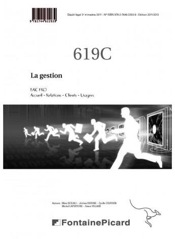 Couverture du livre « Corrige La Gestion 1ere Et Terminale Bac Pro Arcu » de Berjali-Borgne..... aux éditions Fontaine Picard