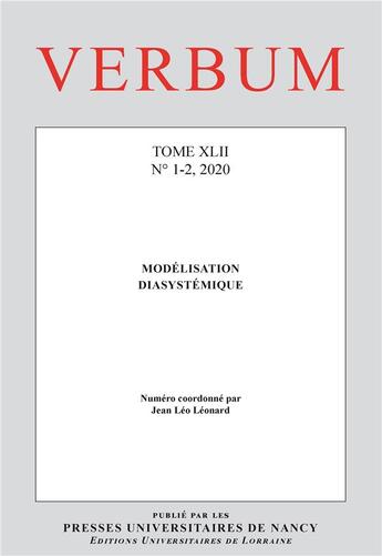 Couverture du livre « Verbum, n 1-2/2020. modelisation diasystemique » de Jean-Leo Leonard aux éditions Pu De Nancy