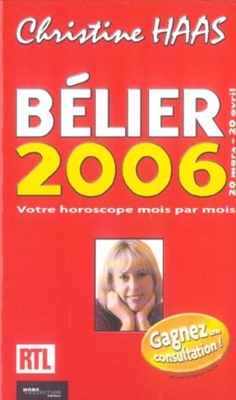 Couverture du livre « Belier » de Christine Haas aux éditions Hors Collection