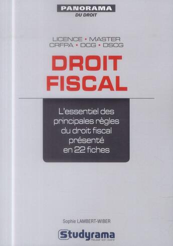 Couverture du livre « Droit fiscal » de Sophie Lambert-Wiber aux éditions Studyrama