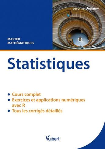 Couverture du livre « Statistiques ; master de mathématiques » de Jerome Depauw aux éditions Vuibert