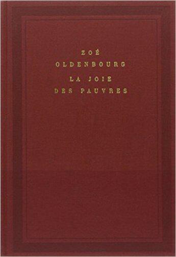 Couverture du livre « La joie des pauvres » de Zoe Oldenbourg aux éditions Gallimard