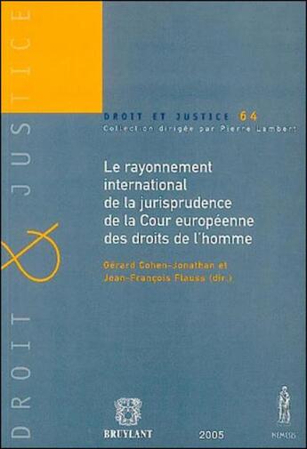 Couverture du livre « Le rayonnement international de la jurisprudence de la Cour européenne des droits de l'homme » de Jean-Francois Flauss et Gerard Cohen-Jonathan aux éditions Anthemis